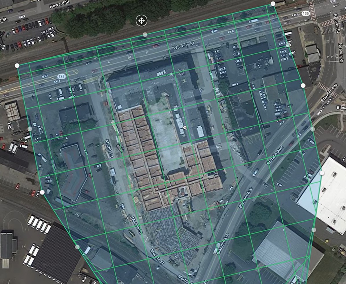 High-resolution orthomosaic of a construction site